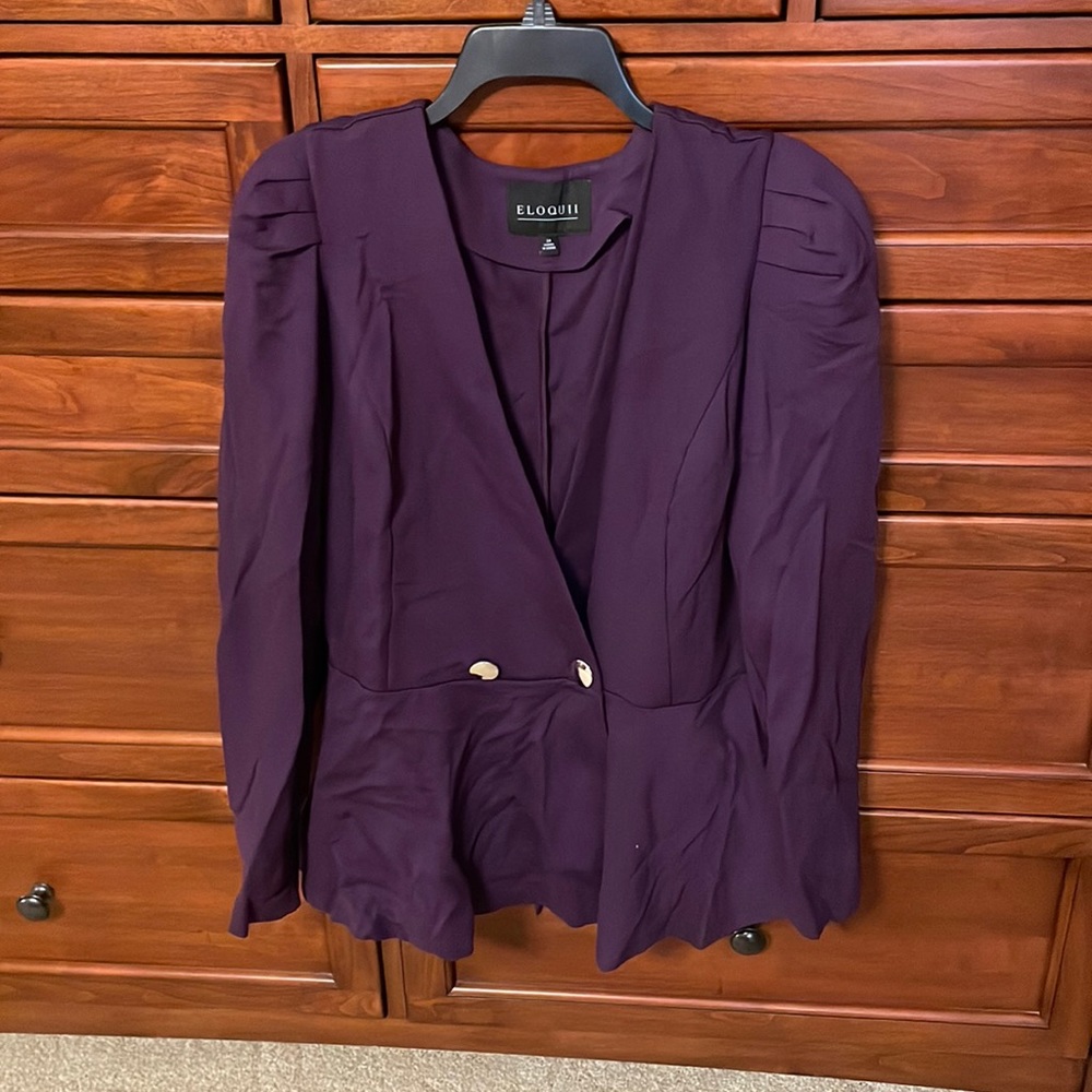 Eloquii Peplum Puff Sleeve Blazer